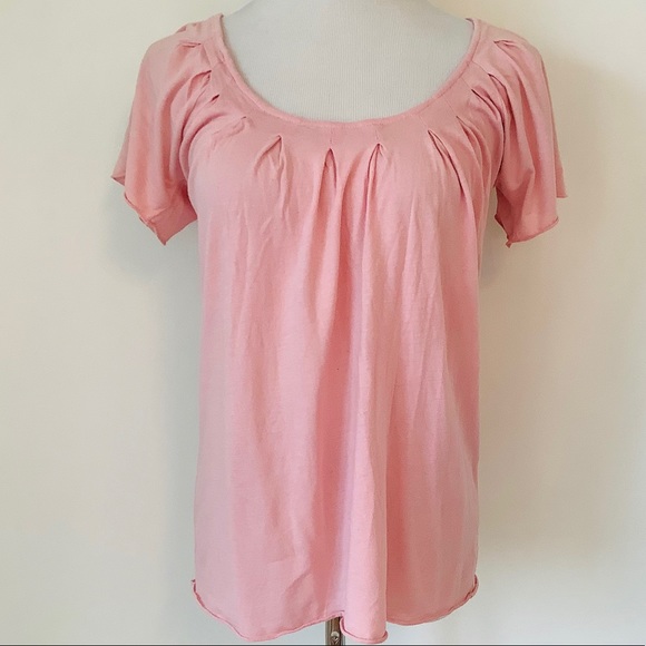 Pink Scoop Neck Tee Shirt Kimchi and Blue - Picture 1 of 7